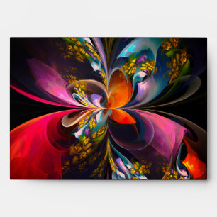 Enveloppe Floral moderne Art Abstrait Rouge Bleu Motif #13