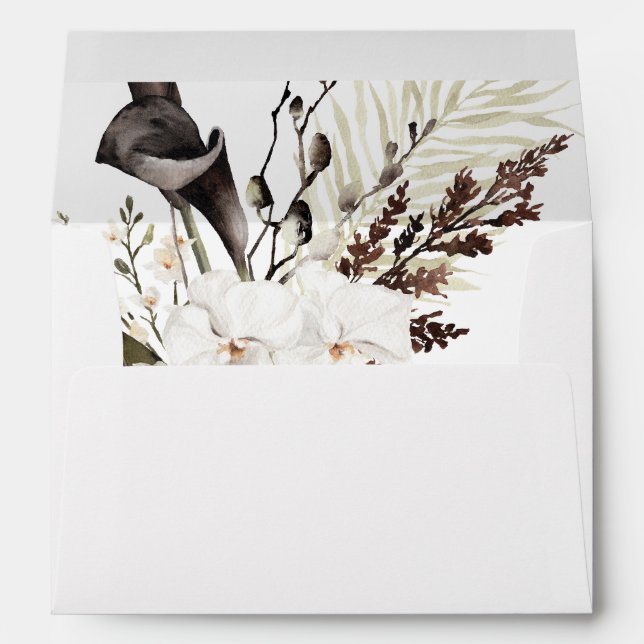 Enveloppe Floral noir et blanc (Dos (Bas))