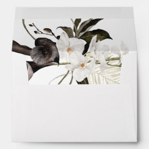 Enveloppe Floral noir et blanc 3