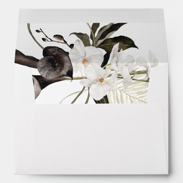 Enveloppe Floral noir et blanc 3 (Dos (Bas))