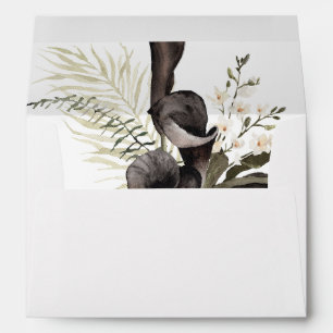 Enveloppe Floral noir et blanc 4