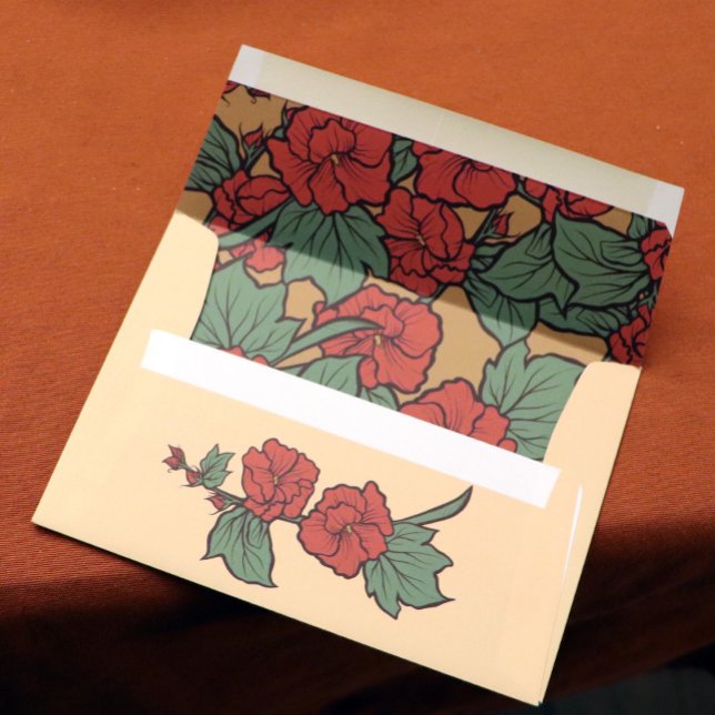Enveloppe Floral orange vintage (Créateur téléchargé)
