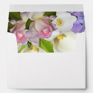 Enveloppe Floral Pastel Bouquet Mariage de fleurs de printem