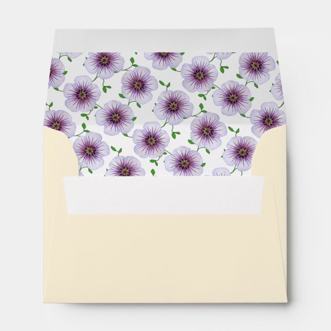 Enveloppe Floral Purple Garden Flowers Adresse personnalisée (Dos (Bas))