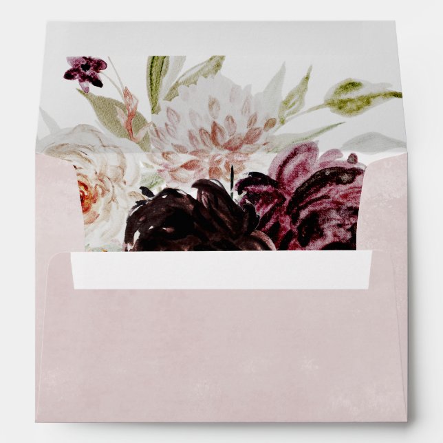 Enveloppe Floral Romance Faire-part de mariage (Dos (Bas))
