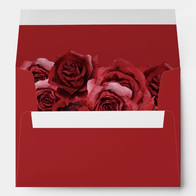 Enveloppe Floral Rose rouge - Rouge (Dos (Bas))
