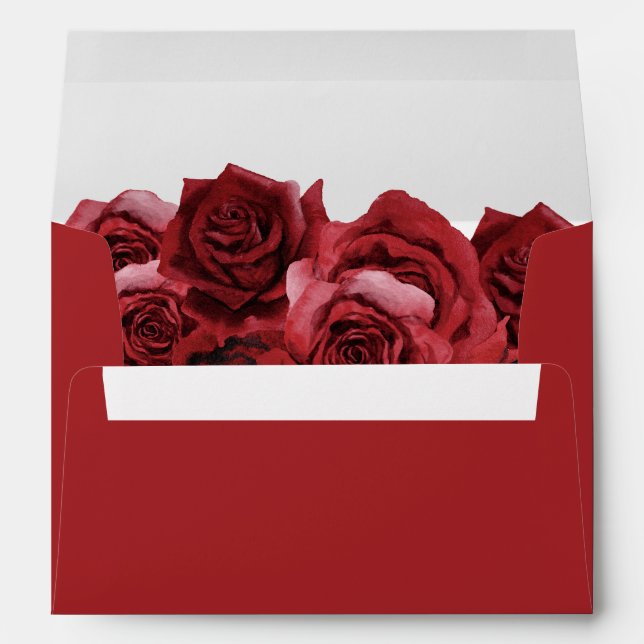 Enveloppe Floral Rose rouge - Rouge et blanc (Dos (Bas))