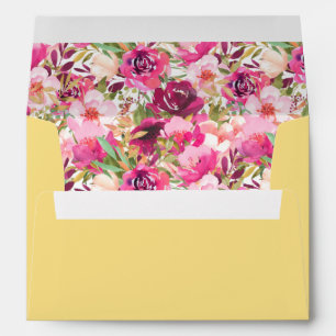 Enveloppe Floral rose vibre