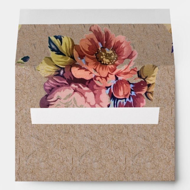 Enveloppe Floral rustique vintage (Dos (Bas))