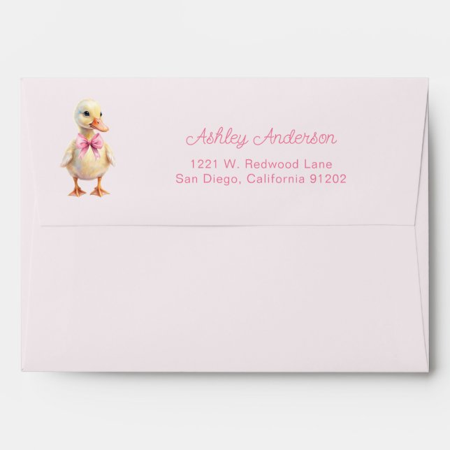 Enveloppe Floral Silly Goose Girl Baby shower (Dos (Haut rabat))