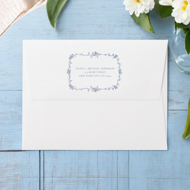 Enveloppe Floral victorien Dusty Mariage français (Créateur téléchargé)