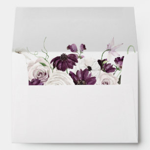 Enveloppe Floral violet et blanc