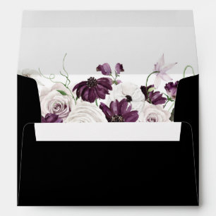Enveloppe Floral violet et blanc - O Noir