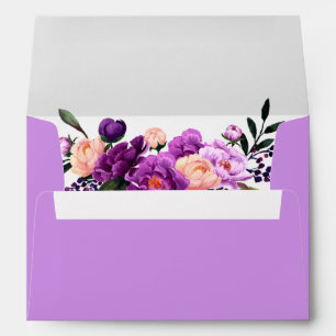 Enveloppe Floral violet Faire-part de mariage Ultra violet