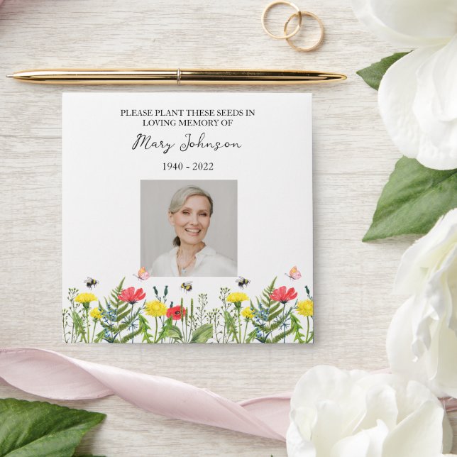 Enveloppe Floral Wildflower Seed Packet Memorial Funérailles (Wedding)