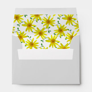 Enveloppe Floral Yellow Fleurs sauvages Adresse personnalisé