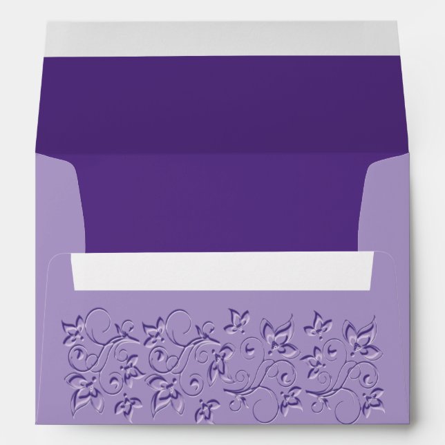 Enveloppe Florale A7 pourpre pour 5 tailles x7 (Dos (Bas))