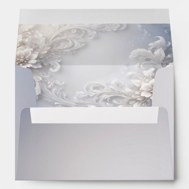 Enveloppe florale blanche (Dos (Bas))