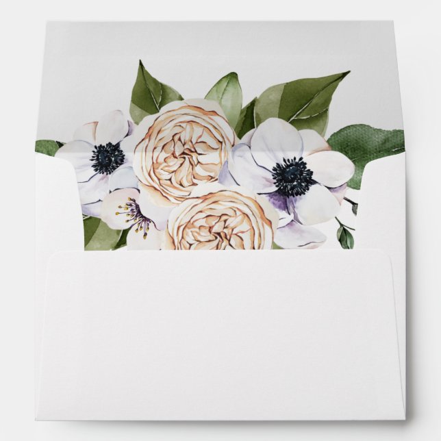 Enveloppe florale blanche d'anémone (Dos (Bas))