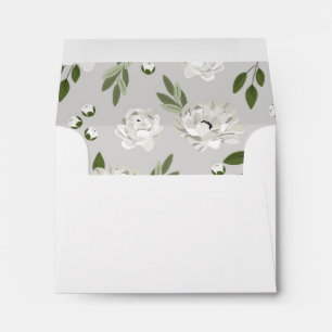 Enveloppe florale blanche des brins RSVP de