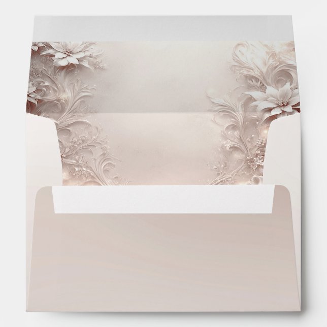 Enveloppe florale blanche en ivoire (Dos (Bas))