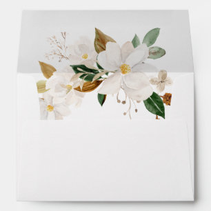 Enveloppe florale blanche Magnolia 2