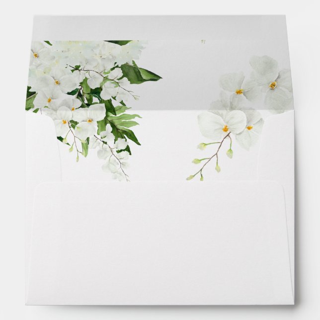 Enveloppe florale blanche tropicale (Dos (Bas))