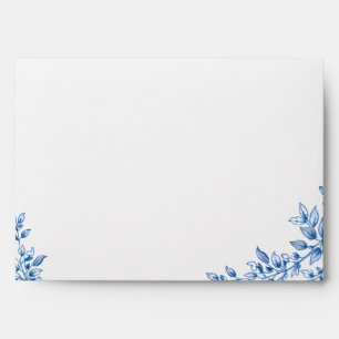 Enveloppe florale bleue et blanche