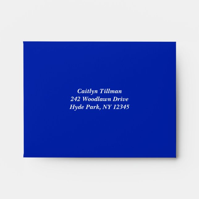 Enveloppe florale bleue et verte pour carte RSVP (Devant)