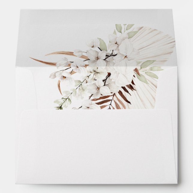 Enveloppe florale Bohème Bohémienne blanche 3 (Dos (Bas))