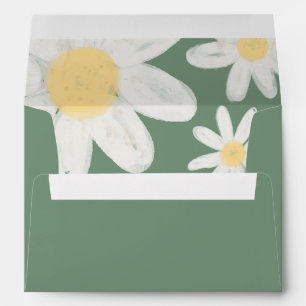 Enveloppe Florale Bohème Vert Sauge Daisy