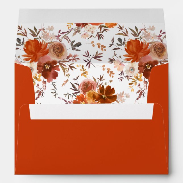 Enveloppe florale de automne rouge et orange 2 - O (Dos (Bas))