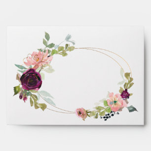 Enveloppe florale de Bourgogne et de rose pâle