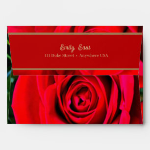 Enveloppe florale de rose rouge vivive Valentine