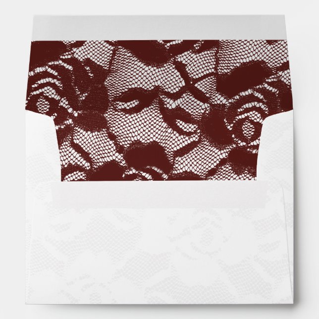 Enveloppe florale en dentelle blanche rouge Bourgo (Dos (Bas))