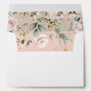 Enveloppe florale et eucalyptus rose-rose
