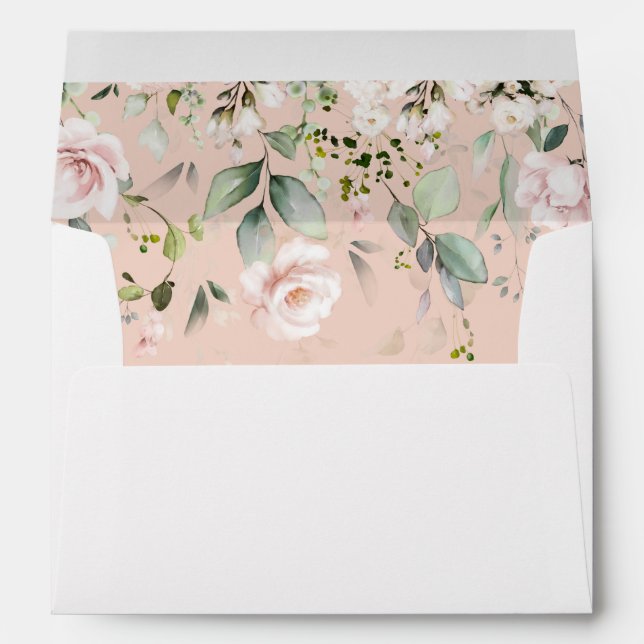 Enveloppe florale et eucalyptus rose-rose (Dos (Bas))