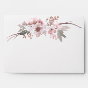 Enveloppe florale hivernale rose et grise