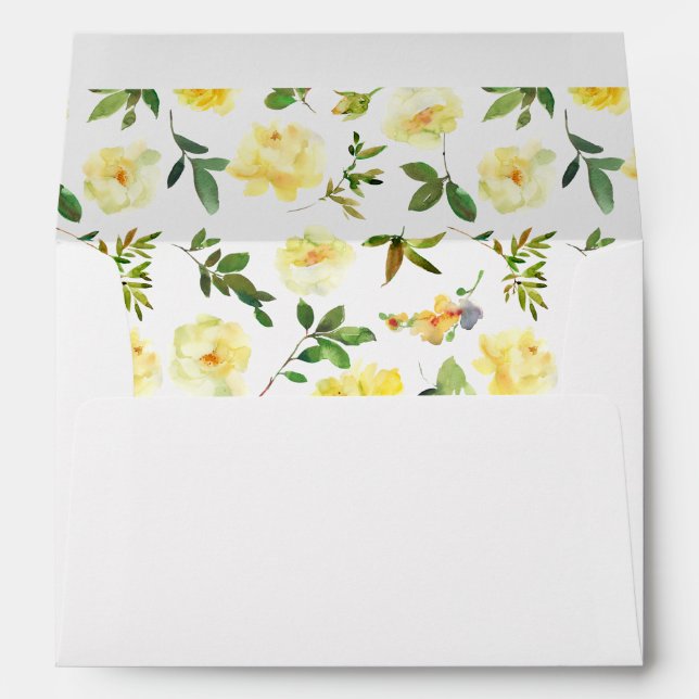 Enveloppe florale jaune (Dos (Bas))