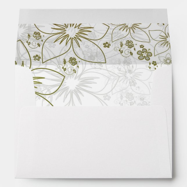 Enveloppe florale or élégante (Dos (Bas))