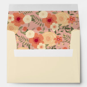 Enveloppe florale pêche moderne