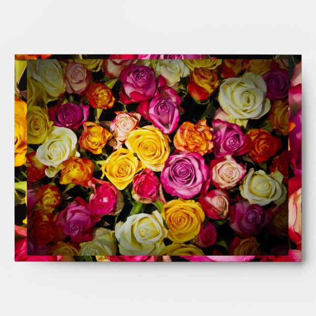 Enveloppe florale rose (Devant)