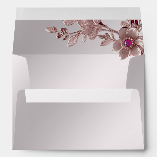 Enveloppe florale rose (Dos (Bas))