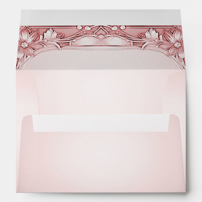 Enveloppe florale rose (Dos (Bas))