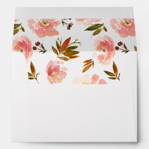 Enveloppe florale rose bonbon