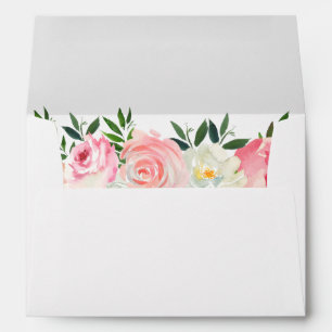Enveloppe florale rose et blanche