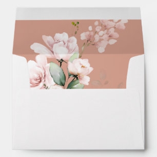 Enveloppe florale rose et eucalyptus 3 rose