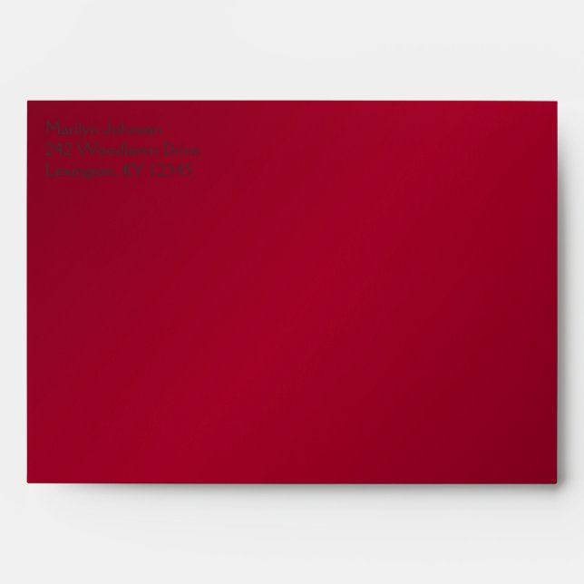 Enveloppe florale rouge et argent pour des dimensi (Devant)