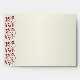 Enveloppe florale rouge et ivoire pour articles de