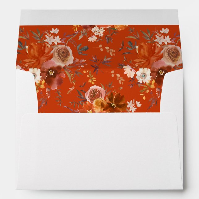 Enveloppe florale rouge et orange 2 - Orange (Dos (Bas))